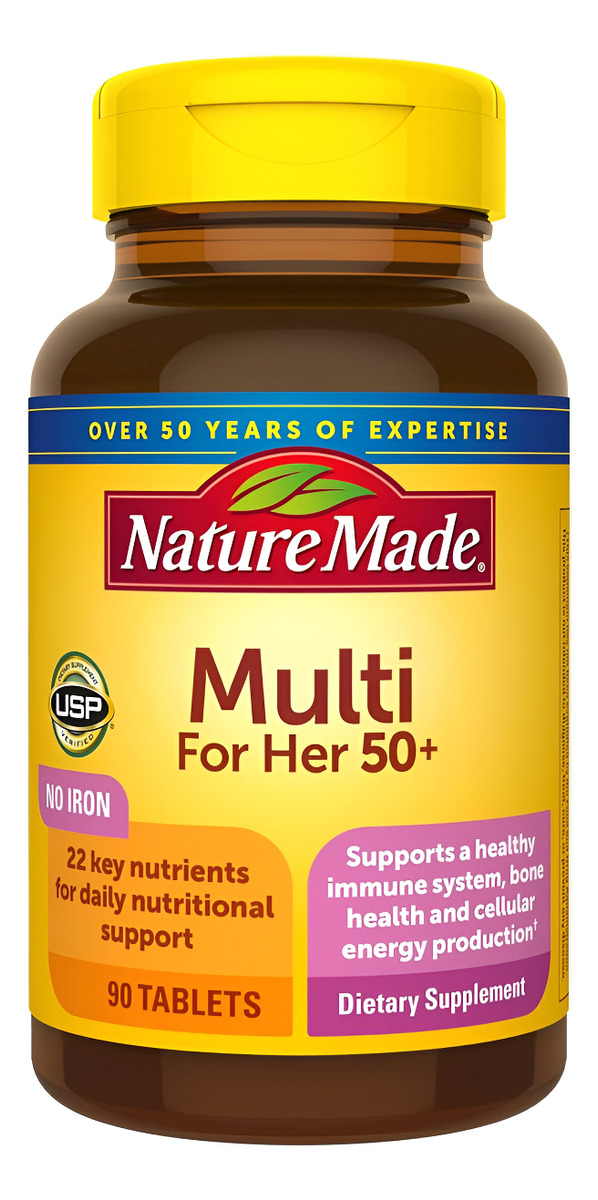 Nature Made Multivitamínico Para Ella De Más De 50 Años Sin Hierro, Multivitamínico Para Mujer Para Apoyo Nutricional D