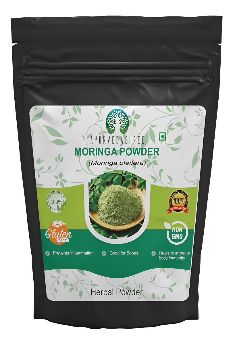 Ayurvedashree Polvo De Hoja De Moringa 1.76 Oz I Moringa Olifera En Polvo I Probado En Laboratorio Para Pureza I No Gmo I Certificado Gmp I Vegano
