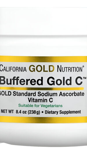 California Gold Nutrition Polvo De Vitamina C Tamponada, No Ácido, Oro C, Ascorbato De Sodio De Grado Usp 8.40 Oz