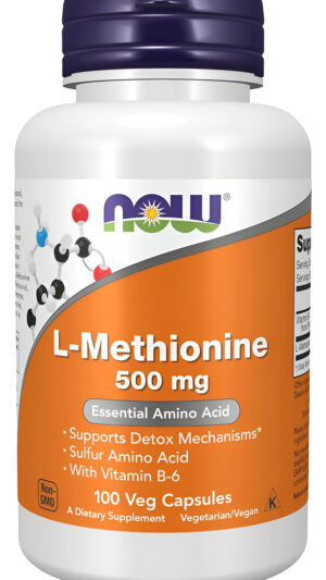 Now Supplements, L-methionine 500 Mg With Vitamin B-6, Supports Detoxification*, Amino Acid, 100 Capsules