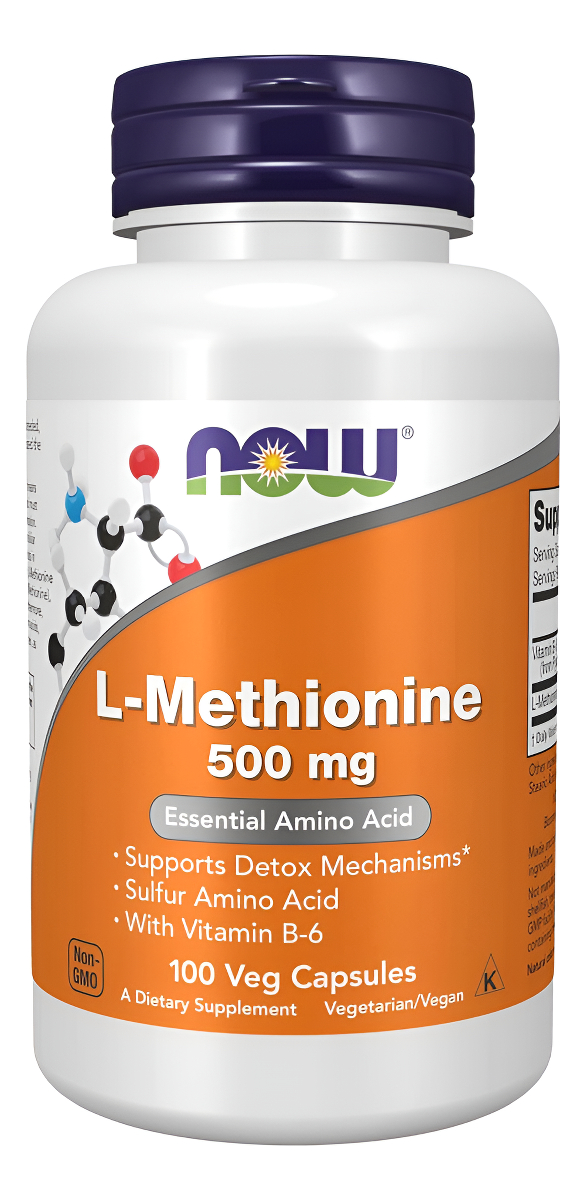 Now Supplements, L-methionine 500 Mg With Vitamin B-6, Supports Detoxification*, Amino Acid, 100 Capsules