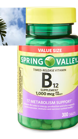 Spring Valley Vitamina B12 Tabletas De Liberación Temporal Suplemento Dietético 1,000 Mcg, 300 Unidades