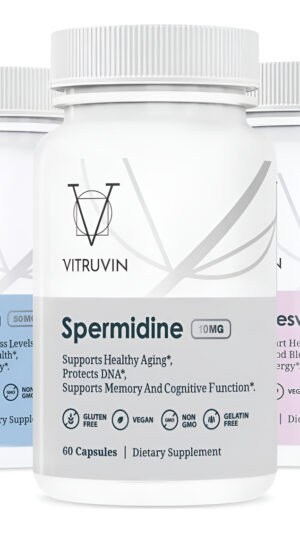 Vitruvin Longevity Plus (espermidina 2 X 10 Mg, Apigenina 2 X 50 Mg, Resveratrol 500 Mg + Piperina 5 Mg) Vegano, Sin Om