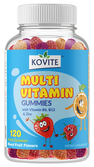 Kovite Multivitaminas Y Minerales Para Niños Con Gomitas B6- B12 Y Zinc, Sabor A Fruta Surtido, 120 Gomitas