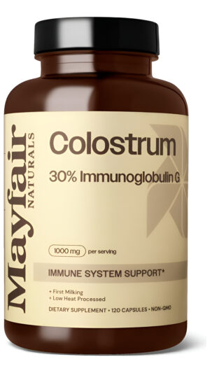 Mayfair Naturals Suplemento De Calostro 1000 Mg, 120 Cápsulas, 30% Igg, Calostro Bovino, Apoyo Al Sistema Inmunológico