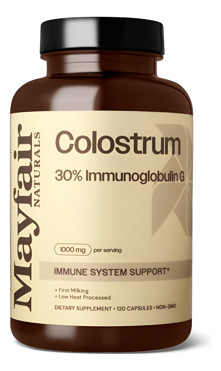 Mayfair Naturals Suplemento De Calostro 1000 Mg, 120 Cápsulas, 30% Igg, Calostro Bovino, Apoyo Al Sistema Inmunológico