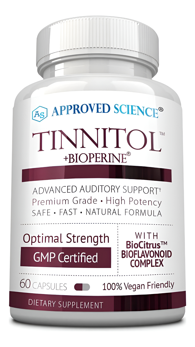 Approved Science Tinnitol - Suplemento De Apoyo Para El Tinnitus - Alivia El Zumbido En Los Oídos - Aumenta La Salud De