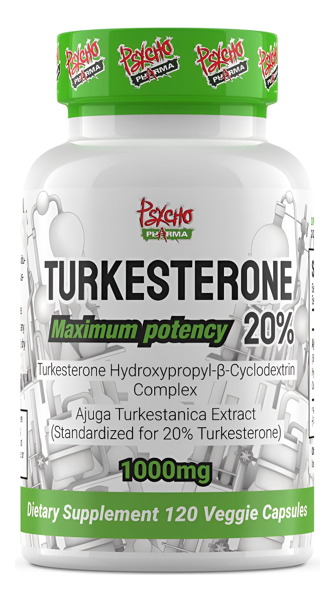 Psycho Pharma Turkesterona 20% (1000 Mg) / Complejada Con Hidroxipropil-beta-ciclodextrina, 120 Cápsulas