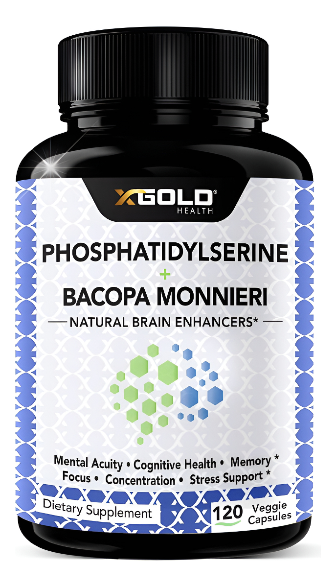 Phosphatidilserine & Bacopa Monnieri 400 Mg Suplemento 2 En 1 Potenciador Cerebral Natural / Nootrópico Para Un Enfoq