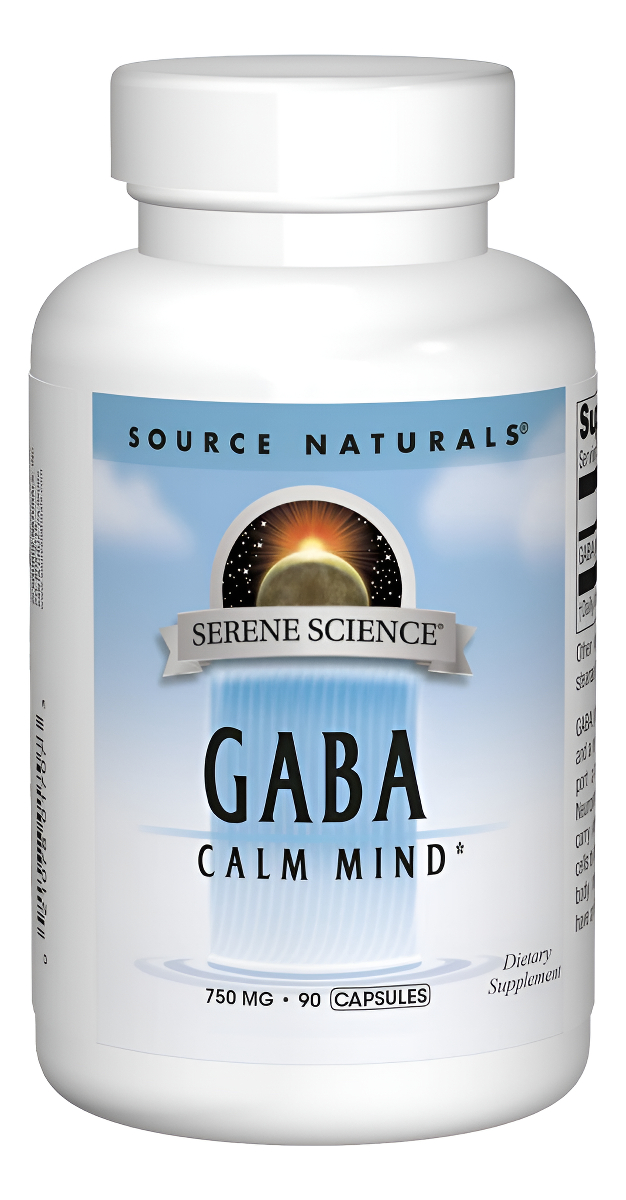 Source Naturals Serene Science Gaba, Para Una Mente Tranquila, 750 Mg - 90 Cápsulas