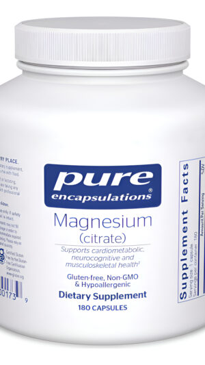 Pure Encapsulation Suplemento De Citrato De Magnesio 180 Cápsulas
