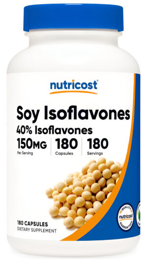 Nutricost Isoflavonas De Soja 150 Mg, 180 Cápsulas Vegetarianas - Sin Gluten, Sin Omg, Apto Para Vegetarianos