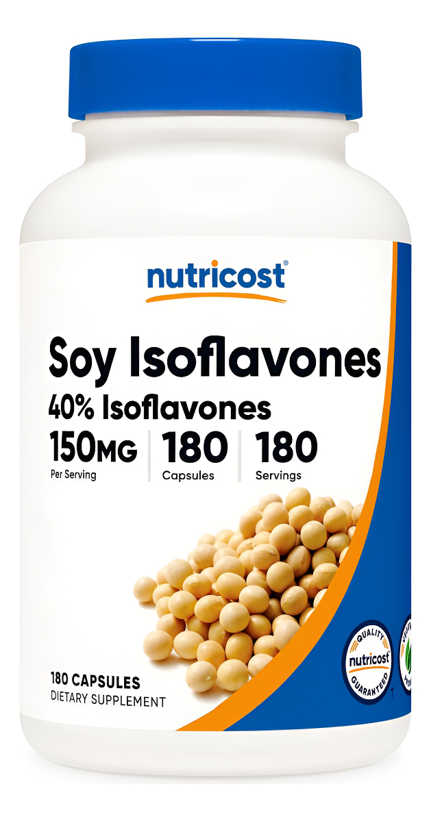 Nutricost Isoflavonas De Soja 150 Mg, 180 Cápsulas Vegetarianas - Sin Gluten, Sin Omg, Apto Para Vegetarianos