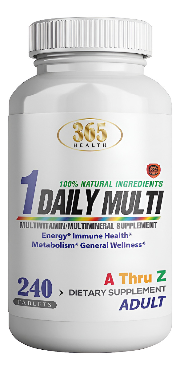 365 Health Suplemento Multivitamínico Y Multimineral Con Antioxidantes, Zinc, Vitamina D3 Y B, 240 Tabletas