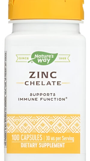Zinc Chelate 30mg 100caps Soporte Inmune Natures Way