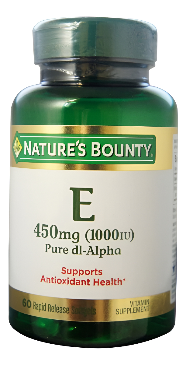 Nature's Bounty Vitamina E 1000 Ui Cápsulas Blandas Pure Dl-alpha 60 Geles Blandos (paquete De 2)