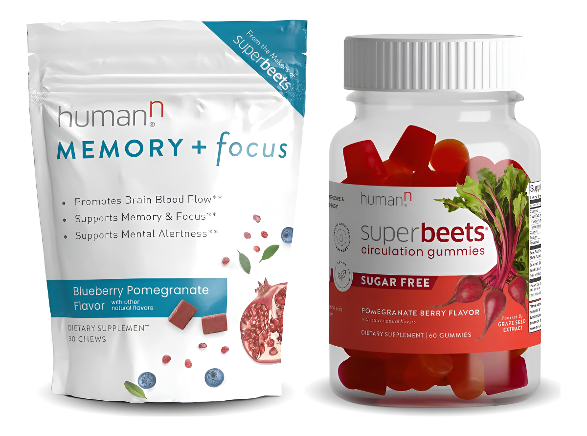 Humann Paquete De 30 Gomitas Vitamínicas Memory + Focus Y 60 Gomitas Vitamínicas Super Beets, Apoyo Presión Sanguínea