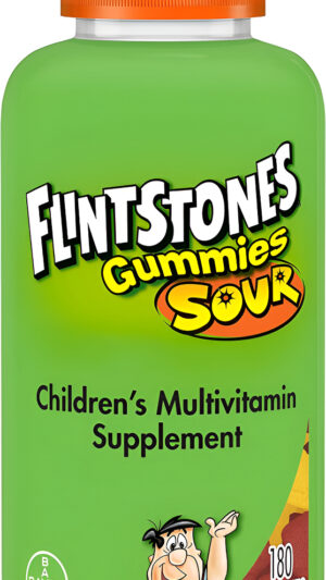 Los Picapiedra 180 Gomitas De Sabor Frutal Ácido Natural Multivitamínicos Para Niños