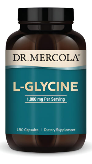 Dr. Mercola Suplemento Dietético De L-glicina, 1,000 Mg Por Porción, 180 Cápsulas, Función Mitocondrial, Sin Omg