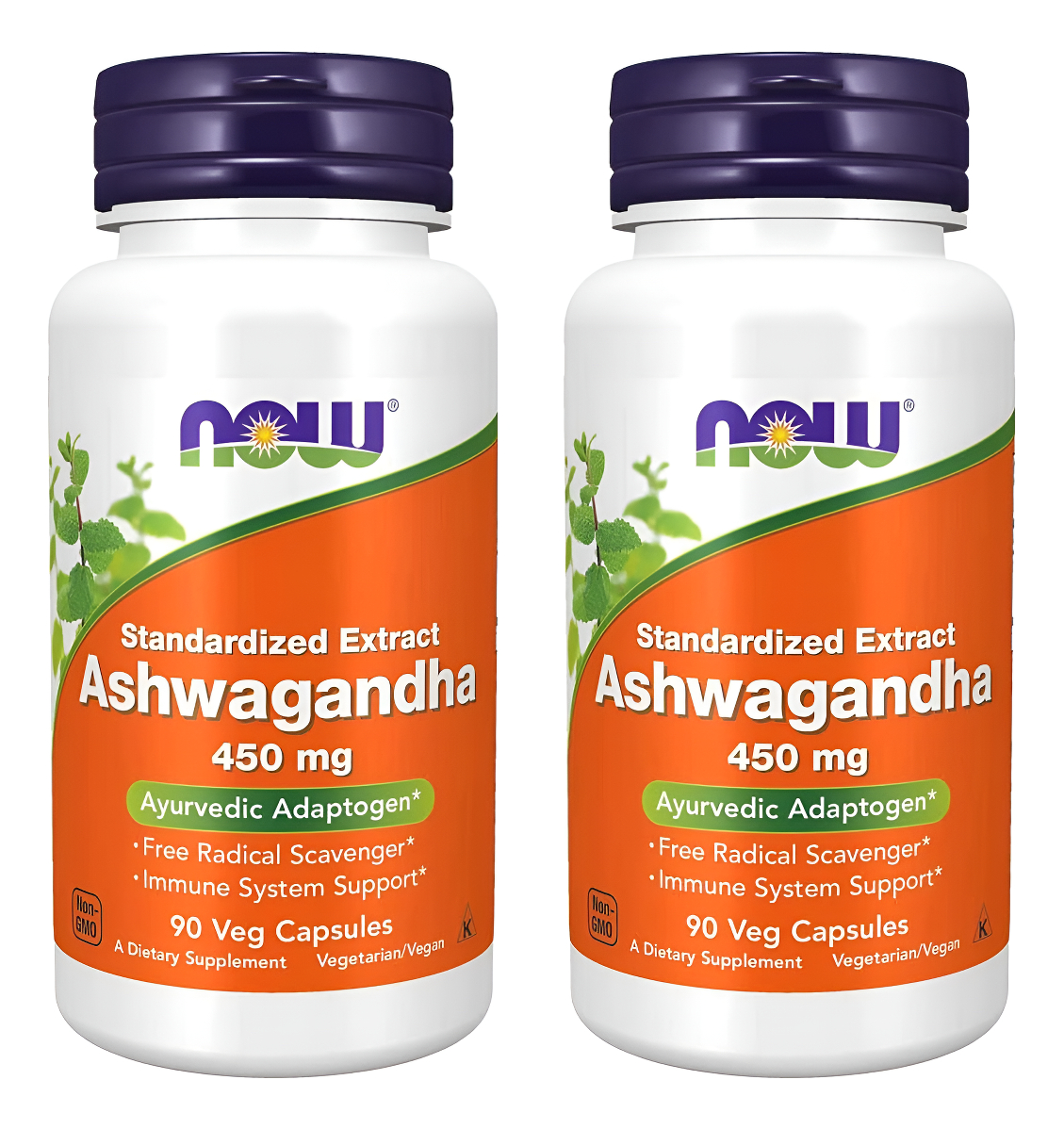 Extracto De Ashwagandha Now Foods, 90 Cápsulas, Paquete De De 2, 2