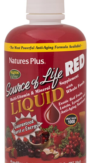 Naturesplus Source Of Life Red Multivitamínico Líquido  30 Oz  Energía Y Apoyo Inmunológico  Con Frutas Rojas Exótic