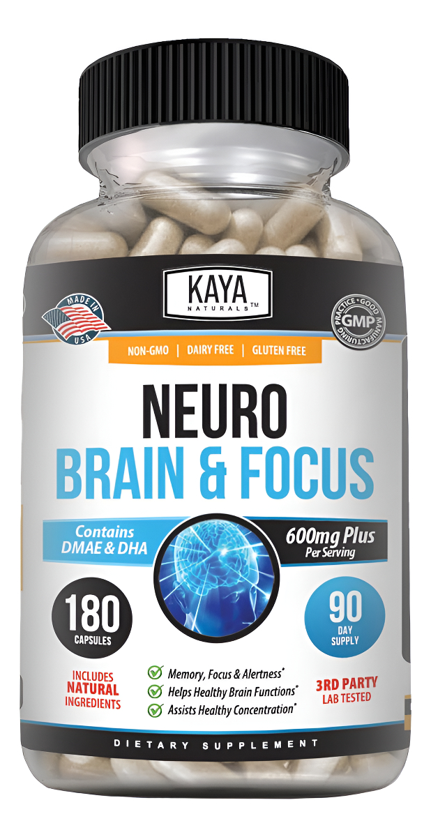 Kaya Naturals - Neuro Cerebro Para Memoria Y Enfoque - Cápsula De Energía Nootrópica - Suplemento De Apoyo Cerebral Noo