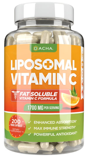 Dacha Vitamina C Liposomal Natural - 1700 Mg, 200 Cápsulas, Sistema Inmunológico Y Refuerzo De Colágeno