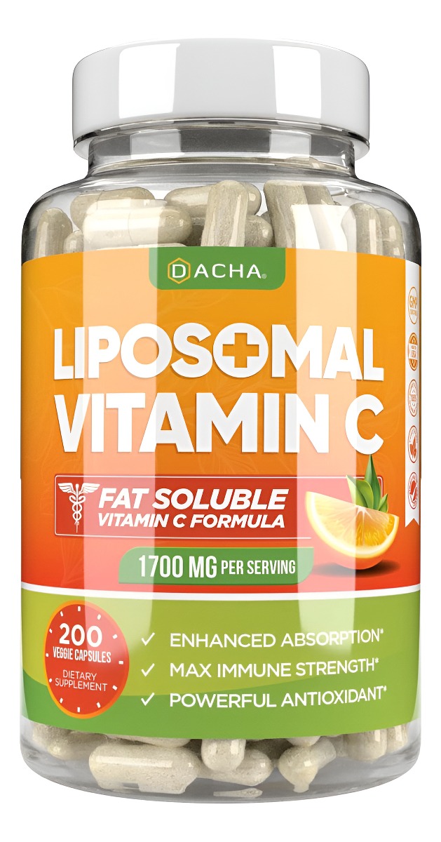 Dacha Vitamina C Liposomal Natural - 1700 Mg, 200 Cápsulas, Sistema Inmunológico Y Refuerzo De Colágeno
