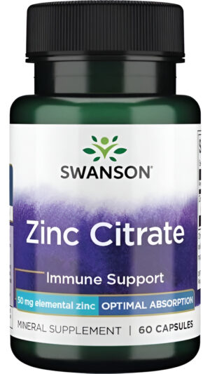 Citrato De Zinc 50mg 60 Caps Soporte Inmune Swanson