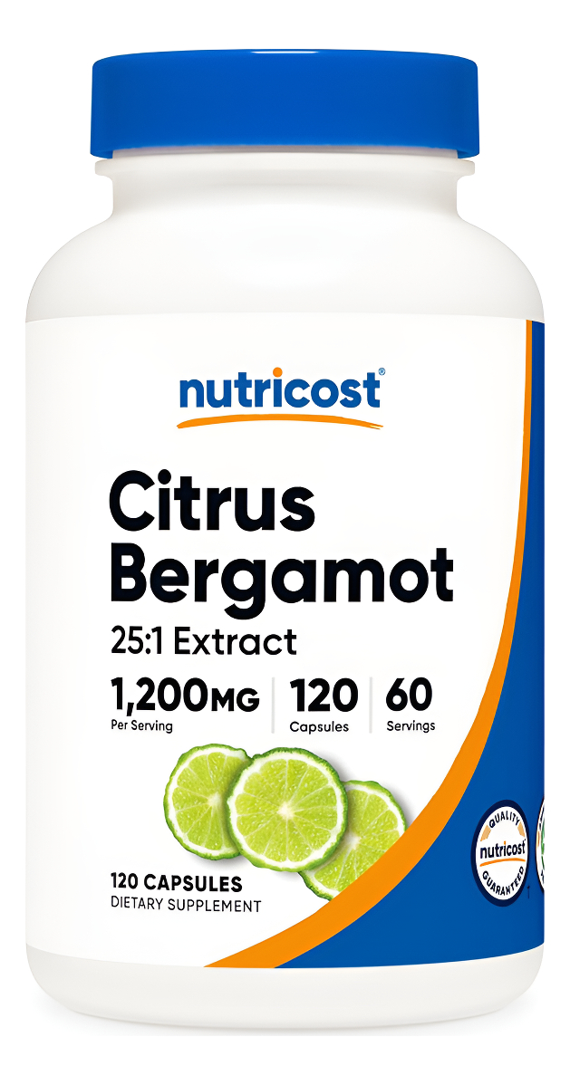 Nutricost Cápsulas De Bergamota Cítrica De 1,200 Mg, 120 Cápsulas - Extracto De Bergamota 25:1 - 60 Porciones, Sin Glut