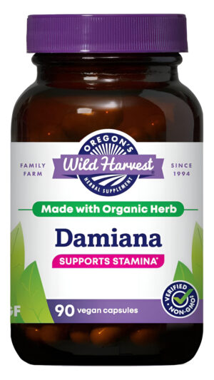 Oregon's Wild Harvest Suplemento De Hierbas Orgánicas, Extracto De Damiana, 90 Cápsulas Veganas