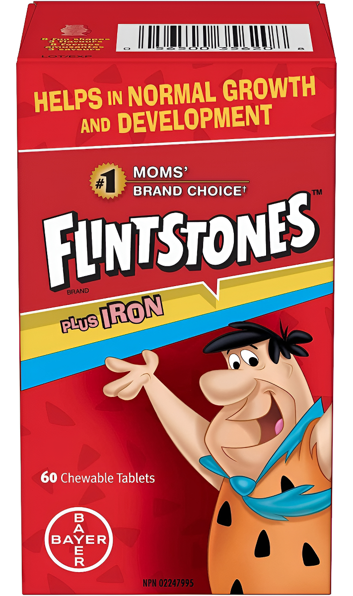 Flintstones Más Multivitaminas De Hierro, 60 Tabletas Mastic