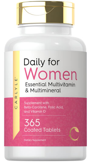 Carlyle Multivitamínico Diario Para Mujer | 365 Tabletas | Suplemento Vitamínico Y Mineral | Sin Omg, Sin Gluten