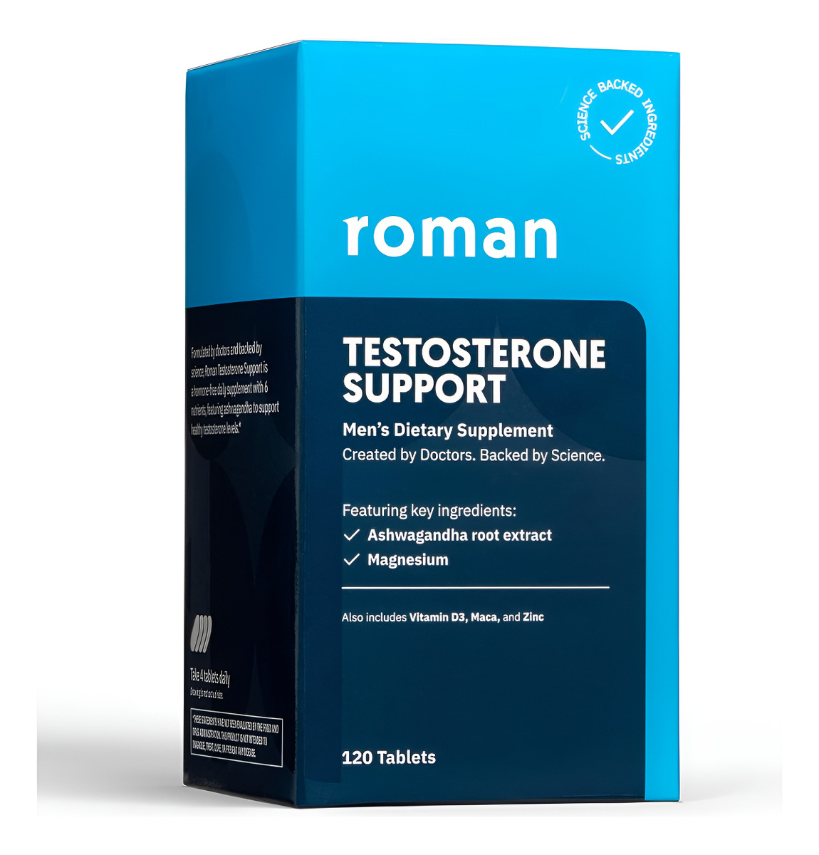 Roman Apoyo A La Testosterona | Suplemento Nutricional Diario Para Hombres Sin Hormonas Con Ashwagandha