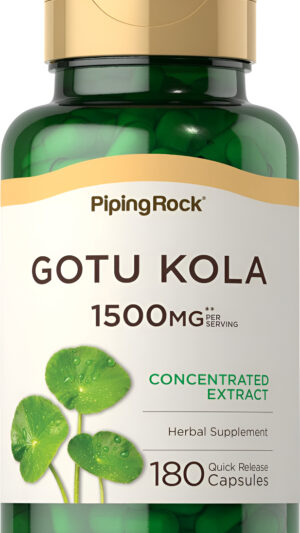 Piping Rock Cápsulas Gotu Kola | 1500 Mg | 180 Unidades | Extracto De Hierbas Concentrado | Suplemento Sin Omg, Sin Glu