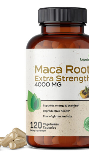 Futurebiotics Raíz De Maca Extra Fuerte 4000 Mg Apoya La Energía, La Resistencia Y La Salud Reproductiva, Sin Omg, 120