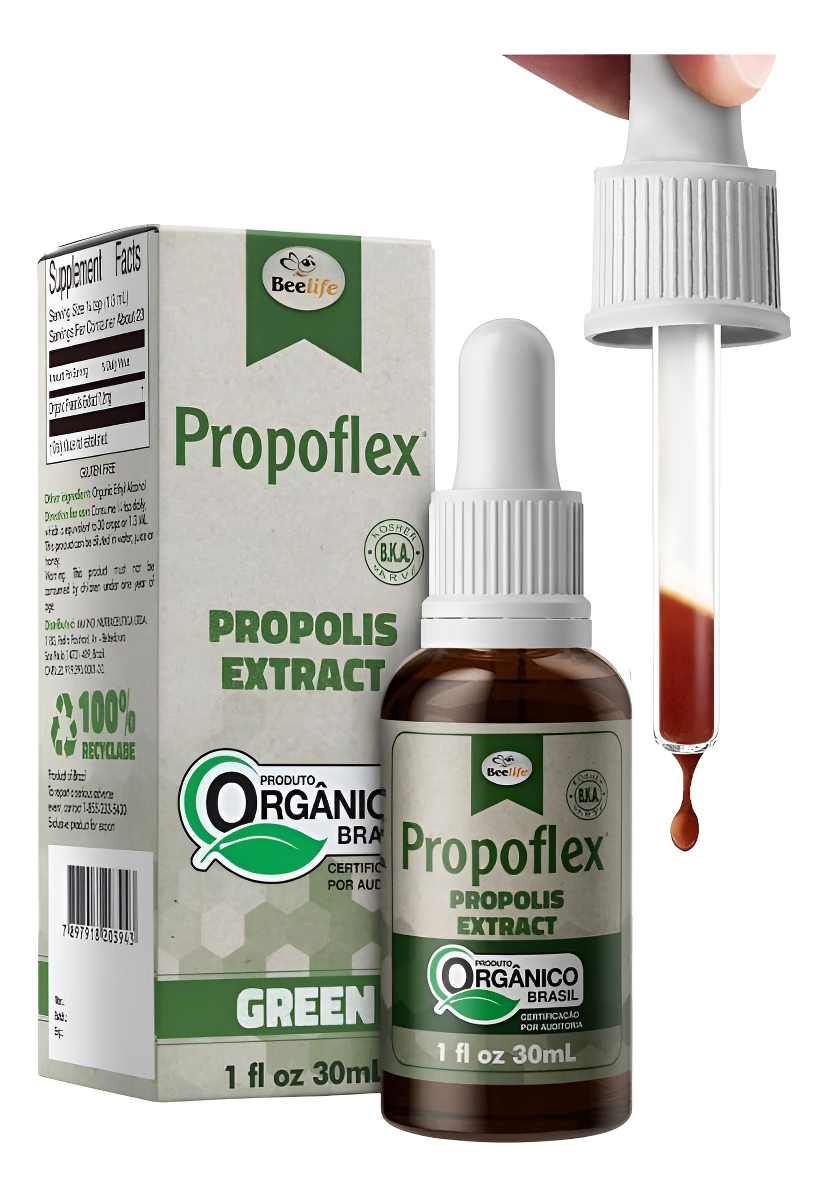 Beelife Propoflex Extracto De Propóleo Verde Orgánico, Altos Niveles De Artepilina-c, Gotas Líquidas, 1 Fl. Oz.