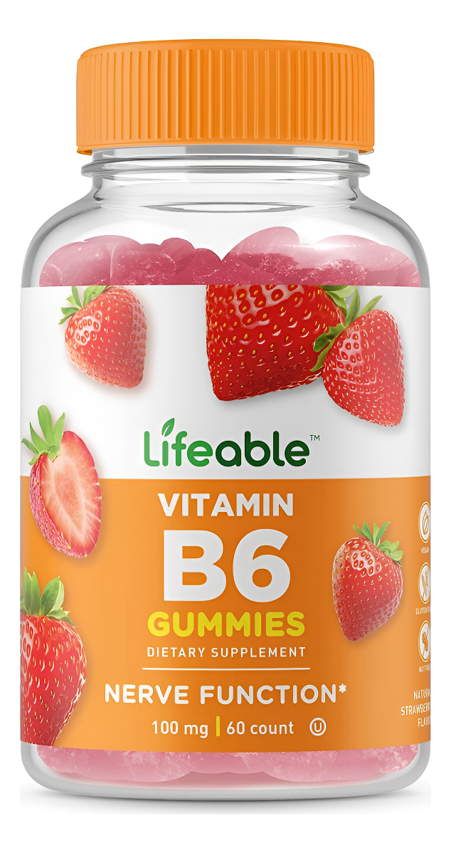 Vitamina B6 De Vida Útil Suplemento De Goma De Sabor Natur