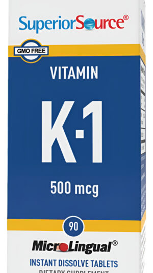 Superior Source Vitamina K1 500mcg 30 Tabletas Microlinguales Fácil Disolución