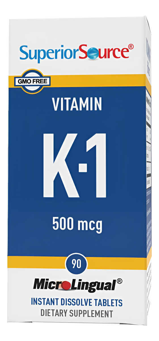 Superior Source Vitamina K1 500mcg 30 Tabletas Microlinguales Fácil Disolución