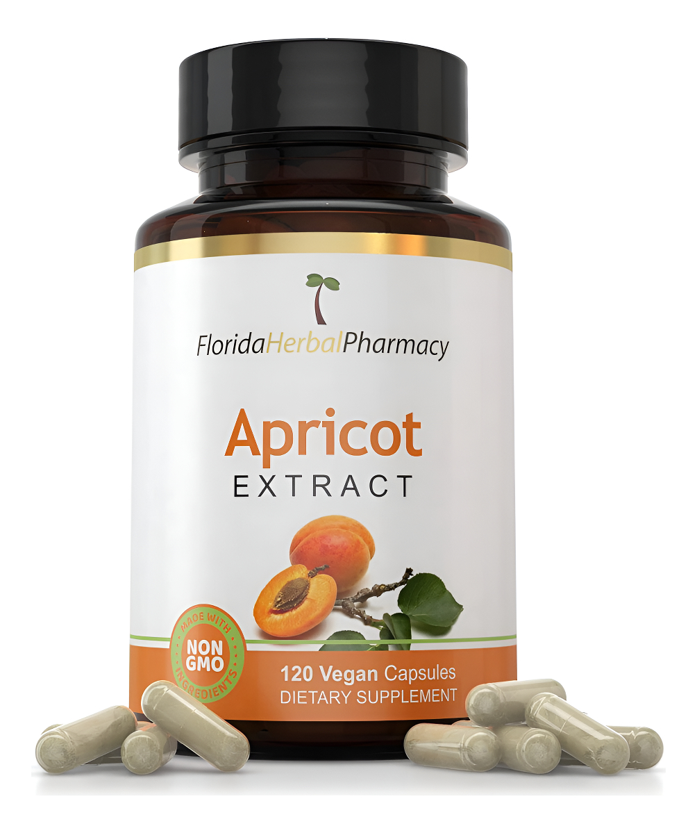 Florida Herbal Pharmacy, Cápsulas De Albaricoque 10:1 (120 Cápsulas) 500 Mg Por Cápsula, 1000 Mg Porción (paquete De 1)