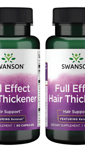 Swanson Espesante De Cabello De Efecto Completo, Con Keranat, 60 Cápsulas, Paquete De 4
