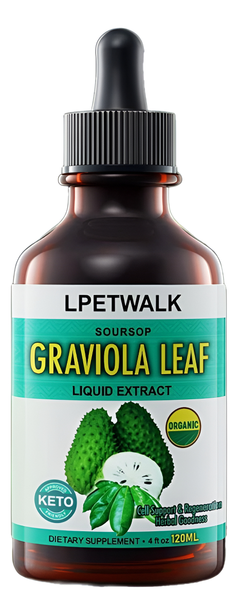 Lpetwalk Extracto Líquido De Hoja De Graviola De 4 Onzas Líquidas (guanábana) De 98% De Absorción
