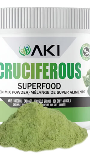 Aki Cruciferous Superfood Green Mix Powder - Hecho De Col Rizada, Brócoli, Coles De Bruselas, Repollo - Repleto De Fito