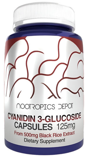 Nootropics Depot Cyanidin 3-glucoside 60 Cápsulas | 125mg | Extracto De Arroz Negro | C3g | Oryza Sativa |