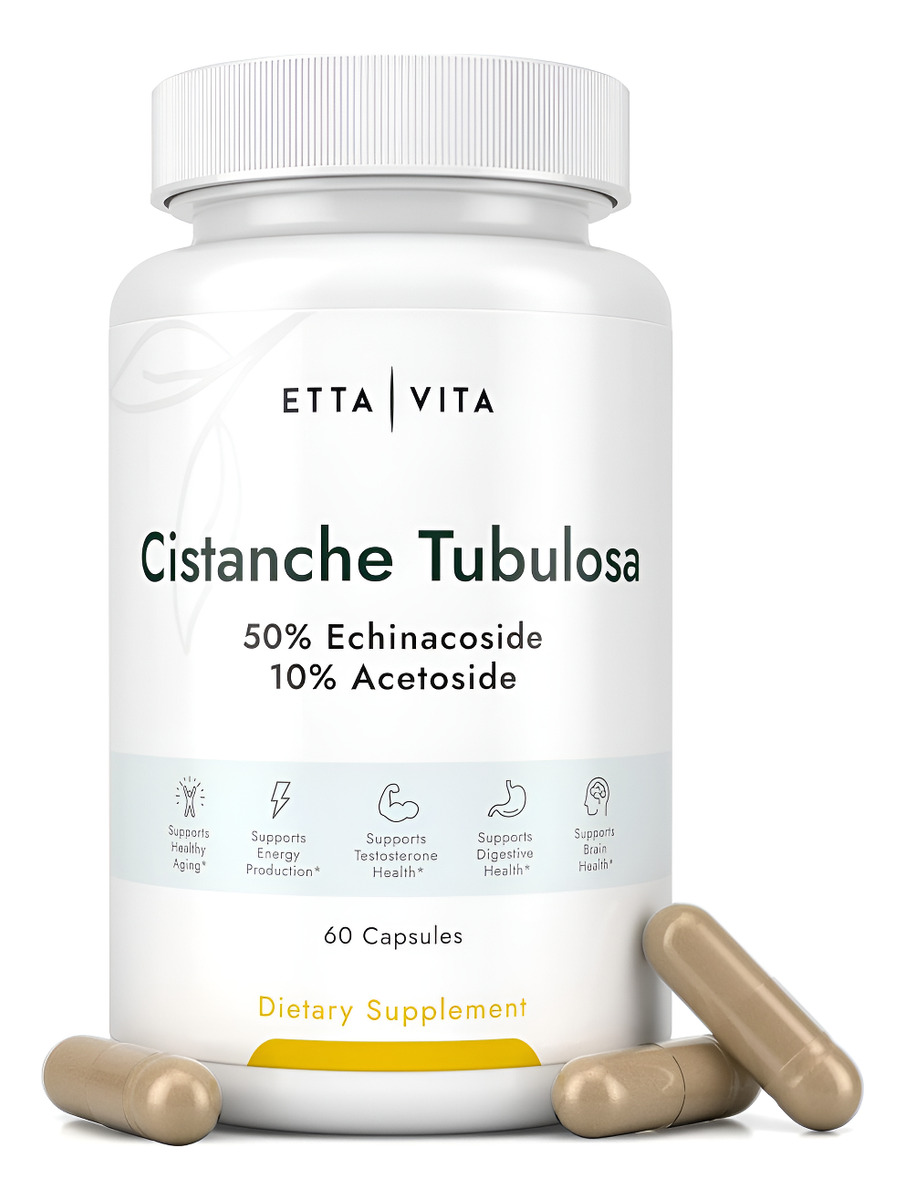 Cápsulas Potentes De Cistanche Tubulosa (500 Mg) Respuesta Al Estrés, Estado De Ánimo Y Apoyo Al Cortisol (2 Veces Pote