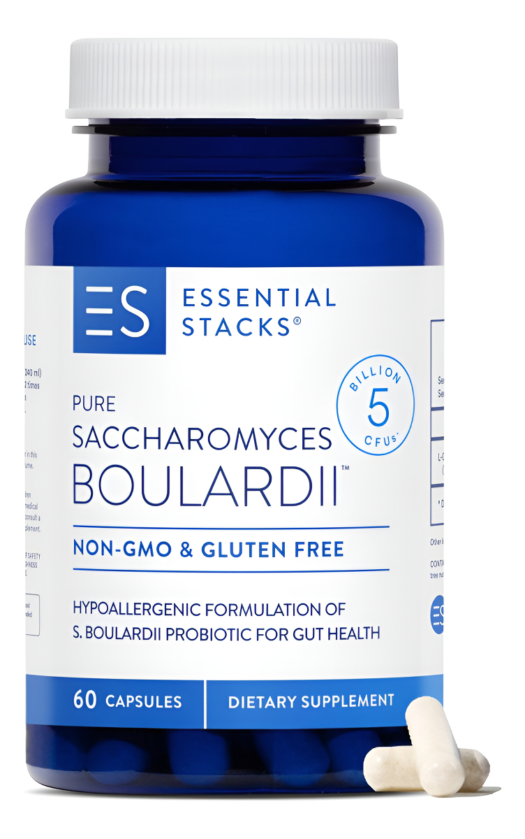 Essential Stacks Probióticos Saccharomyces Boulardii (sin Omg Y Sin Gluten) - 5 Mil Millones De Ufc Para La Salud Intes