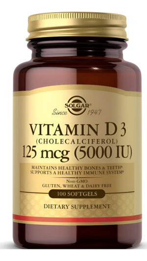 Solgar Vitamina D3 125 Mcg 5000 Ui 100 Cápsulas