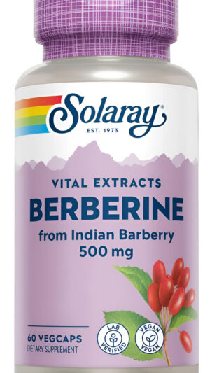 Solaray Berberina 500 Mg De Extracto De Raíz De Agracejo Indio, Apoyo A La Función Digestiva E Inmunológica, Activador