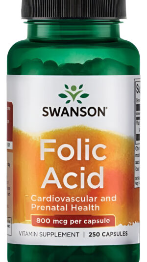 Ácido Fólico 800mcg 250 Capsulas Apoya Salud Del Corazón